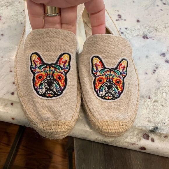 Soludos Frenchie Bulldog Espadrilles sz 9 Like New - Picture 1 of 4